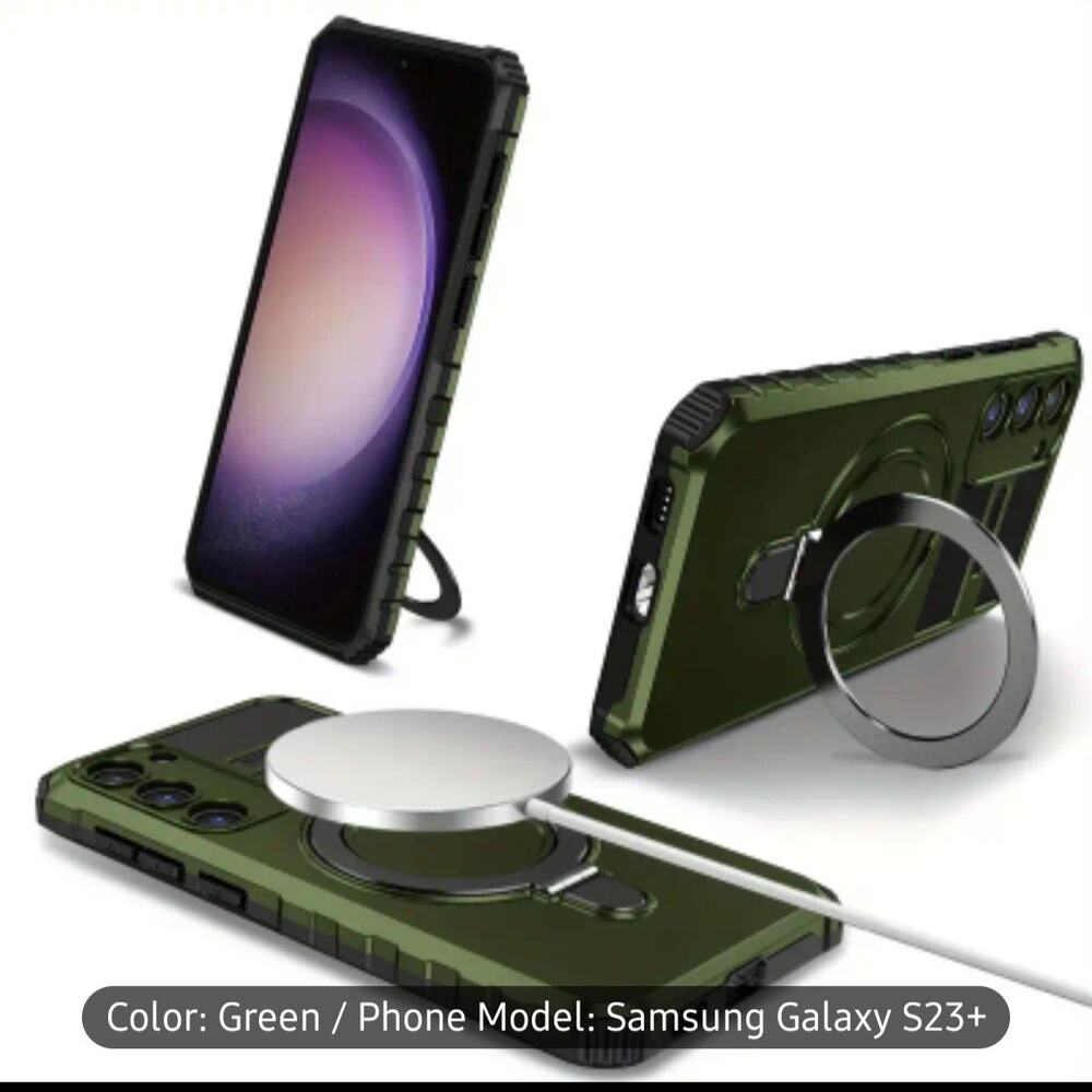 New Luxe Green Samsung Galaxy S23+ Magnetic Wireless Charging Phone Case